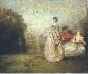 Jean antoine Watteau Les deux cousines oil on canvas